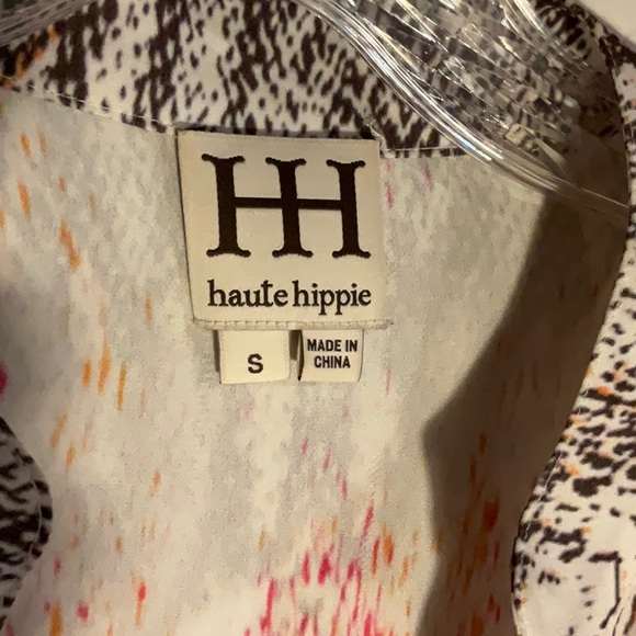 Haute hippie silk vneck blouse - Picture 3 of 10